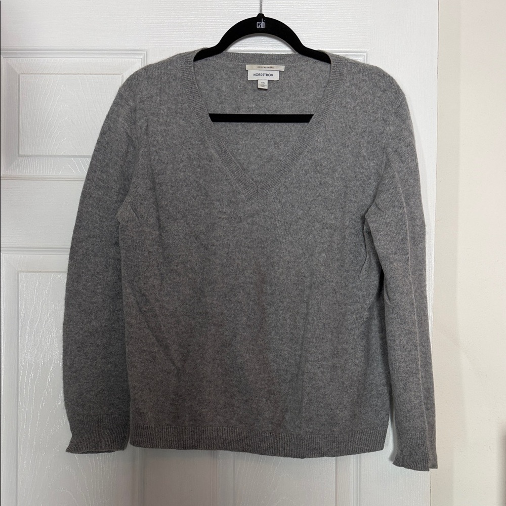 Nordstrom Gray V-Neck Sweater